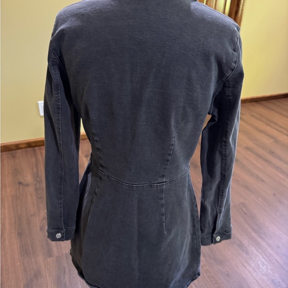 Zara Dark Gray Button-Up Denim Dress - Picture 4 of 6